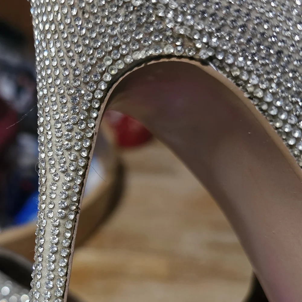 Steve Madden Daisy Crystal Silver Stiletto Heels - Picture 11 of 16
